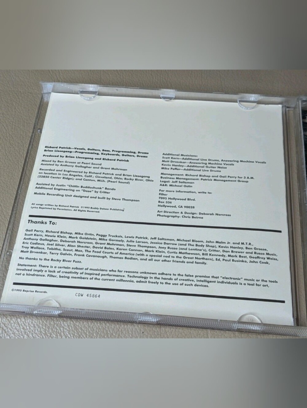 Filter- Short Bus CD - Picture 3 of 5